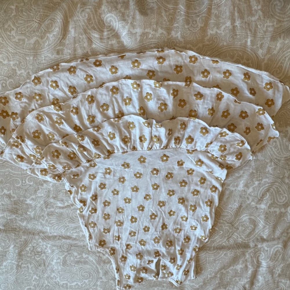 Floral Ruffled Baby Onesie